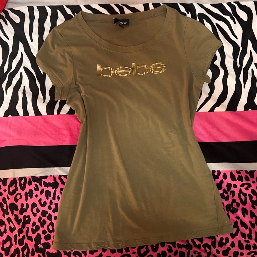BEBE Y2k rhinestone shirt